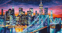 Malowanie Po Numerach Nowy York Most Brooklyński Nocą 40X50 Cm Na Ramie