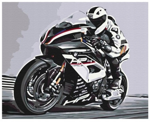 Diamentowa Mozaika Haft Diamentowy Motor Ścigacz Na Autostradzie 30x40cm