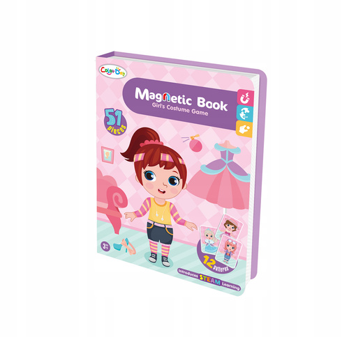 Układanka Magnetyczne Ubranie Dziewczynki Pudełko Książka 51 Elementów