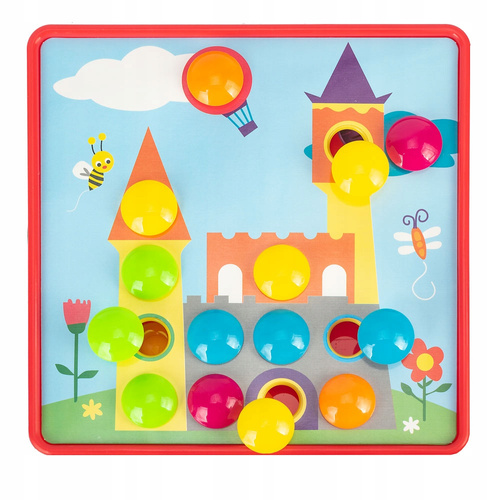 Klocki Układanka Z Guzików 12 Plansz Do Zabawy Sensoryczna Montessori