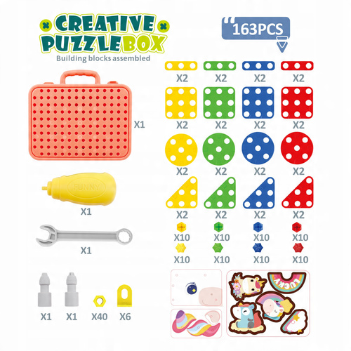 Klocki 3D Jednorozec Do Skrecania W Walizce Zabawa Manualna