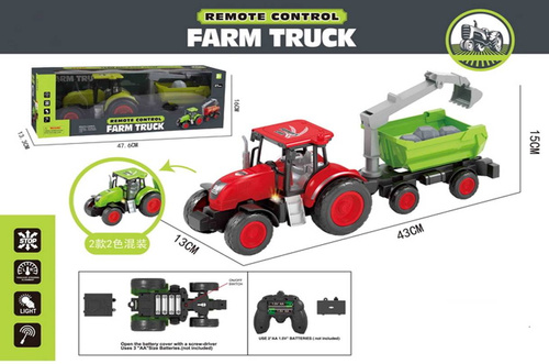 NORIMPEX TRAKTOR NA RADIO Z PRZYCZEPĄ I KOPARKĄ