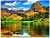 Diamentowa Mozaika Jezioro W Górach Jesienią 30x40 Cm Kreatywne Diamenty