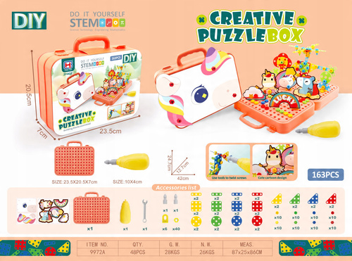 Klocki 3D Jednorozec Do Skrecania W Walizce Zabawa Manualna