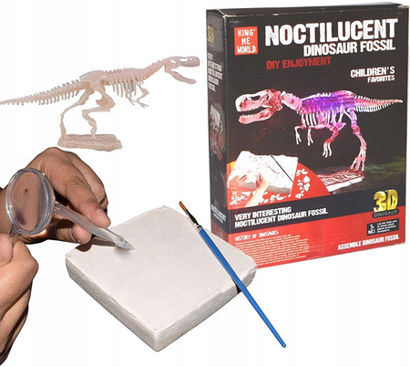 Skamielina Dinozaur Tyranozaur T-Rex Model Szkieletu Czerwony Mieniący