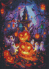 Diamentowa Mozaika Mroczny Zamek Halloween Duchy I Dynie 30x40 Cm