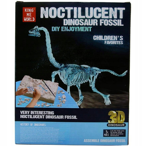 Skamielina Dinozaur Brachiozaur Model Szkieletu Błękitny Mieniący Się