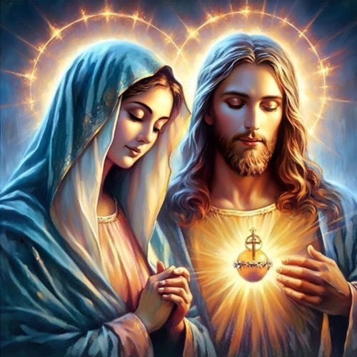 Diamentowa Mozaika Matka Boska Z Jezusem 30X40 Cm Kreatywne Diamenty