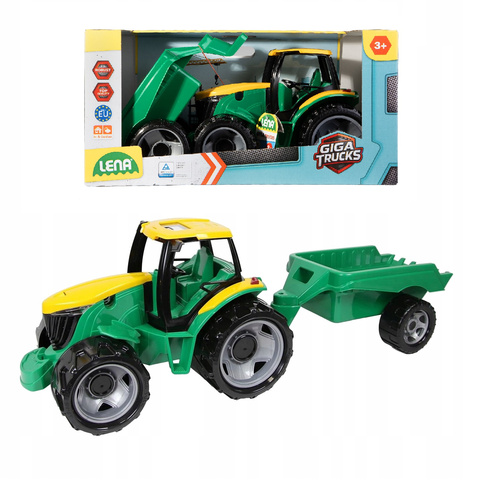 Duży Samochód Traktor Ciągnik Z Przyczepką 90 Cm Lena Ozdobne Opakowanie