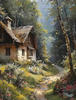 Diamentowa Mozaika Drewniany Dom W Lesie 30x40 Cm Kreatywne Diamenty