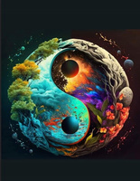 Malowanie Po Numerach Ying I Yang Ziemia Natura 40X50 Cm Na Ramie