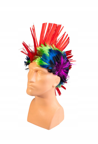 Peruka Irokez Czerwona Kolorowa Na Głowę Hallowen Przebranie Na Imprezę