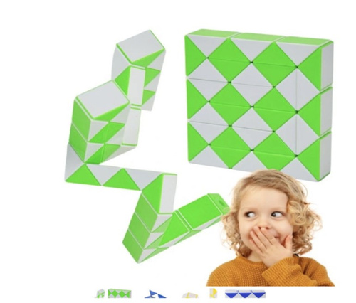 Układanka logiczna kostka kolorowy magiczny wąż łamigłówka linijka 36 el