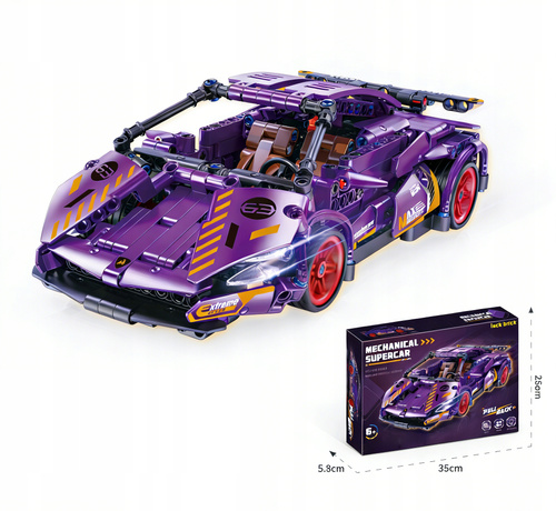 Klocki Auto Sportowe Supercar Fioletowe Do Składania 470 Elementów