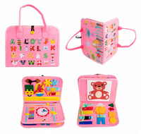 Tablica Manipulacyjna Interaktywna Różowa Dwie Przekładki Montessori