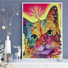 Diamentowa Mozaika Haft Mandala Kolorowy Kot 30X40 Cm 7D