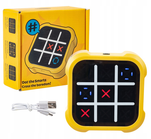 Kółko i Krzyżyk Gra Elektroniczna 4w1 Tic Tac Toe z USB-C i Efektami Dźwiękowymi