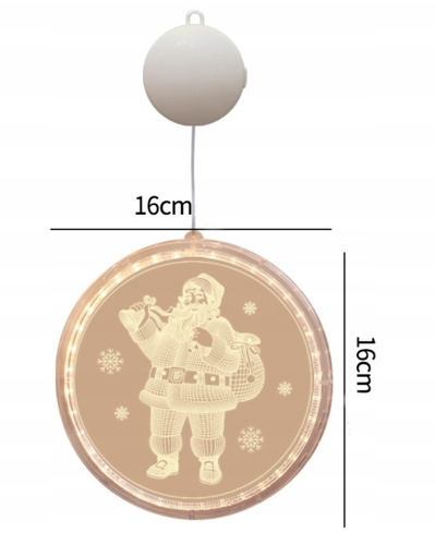 WITRAŻ ŚWIĄTECZNY LED MIKOŁAJ I DZWONECZEK