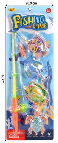 GRA ŁOWIENIE RYBKI WĘDKA 3 RYBY+ ŻÓŁW NA MAGNES