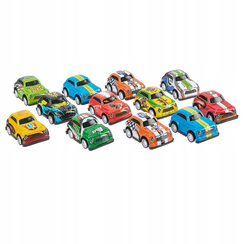 ZESTAW AUTEK SAMOCHODÓW AUT 12 SZTUK KOLOROWE Z NAPĘDEM
