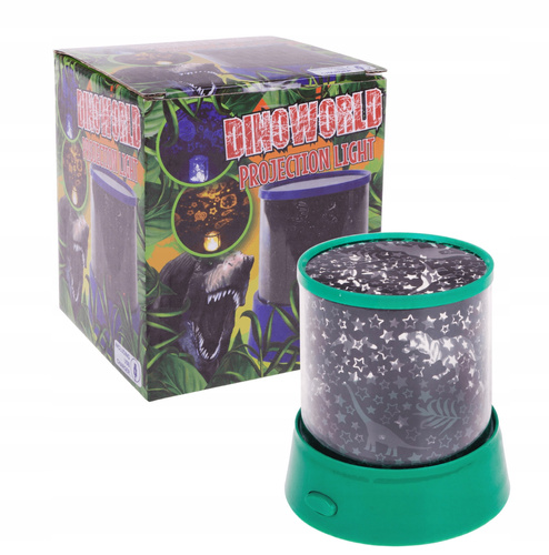 Projektor Lampka Z Motywem Dinozaura Zmienne/ Stałe Kolory Na USB Zielona
