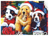 Diamentowa Mozaika Szczeniaki W Świątecznej Atmosferze 30x40 Cm Kreatywne