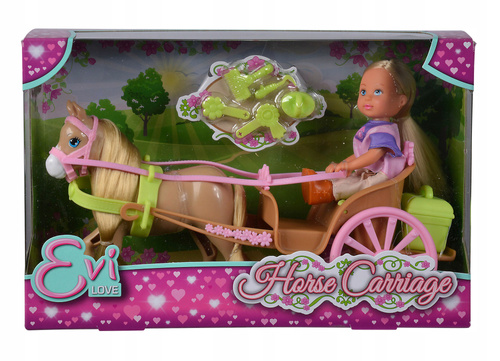 Lalka Evi Love W Bryczce Z Brązowym Koniem Z Akcesoriami Simba
