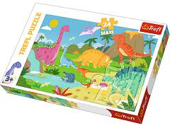 PUZZLE MAXI 24 DINOZAURY RYSUNKOWE
