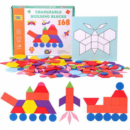Układanka Montessori Klocki Drewniane , Puzzle 168