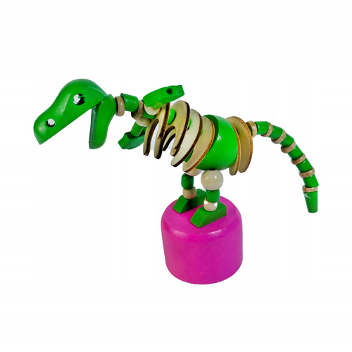 Dinozaur Drewniany Wyginany Na Podstawce