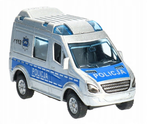Auto Policja Van Metalowy 8 Cm Pojazd Policyjny Z Napędem