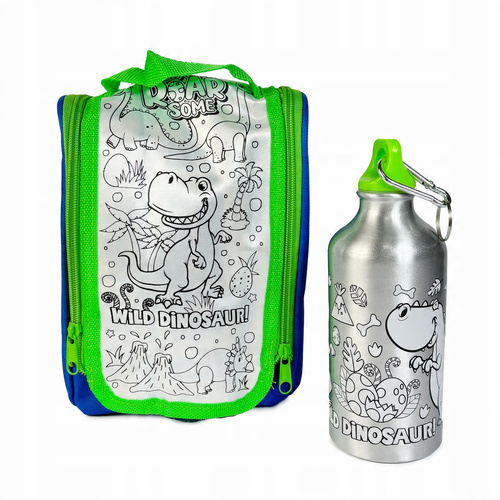 Bidon Butelka Kreatywny + Torba Do Malowania Z Naklejkami Pisakami 500 Ml