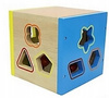 Drewniana Kostka Z Sorterem 19 Cm Zabawka Montessori