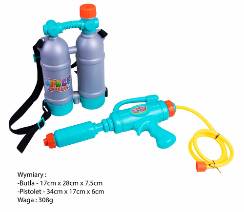 PISTOLET NA WODĘ KOSMICZNY Z BUTLAMI NA PLACY WOREK PAK 48/24
