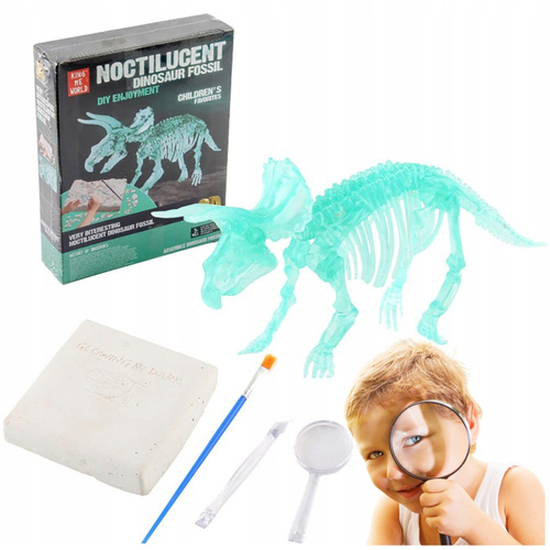 Skamielina Dinozaur Triceratops Model Szkieletu Świecący W Ciemności