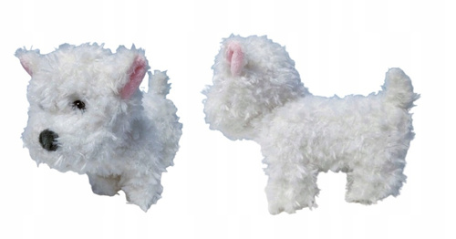 Maskotka Piesek West Biały Kudłaty Do Zabawy I Opieki Przez Dzieci