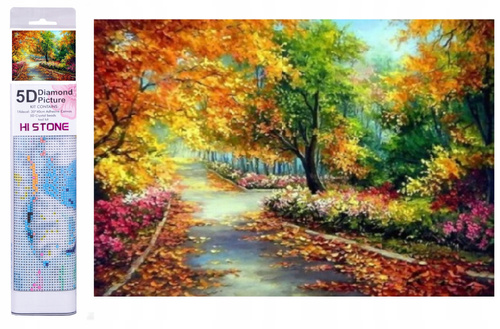 Diamentowa Mozaika Haft Diamentowy Jesienny Park 30X40CM