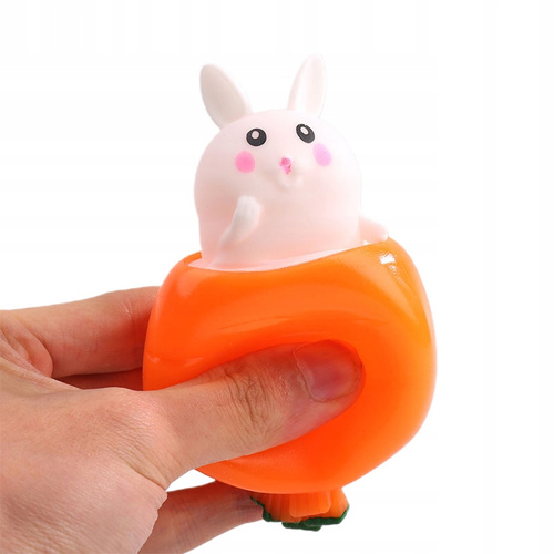 Gniotek Zajączek Wyskakujący Z Marchewki Zabawka Antystresowa