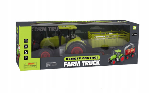 NORIMPEX TRAKTOR NA RADIO Z PRZYCZEPĄ I ZWIERZĘTAMI PALMAMI