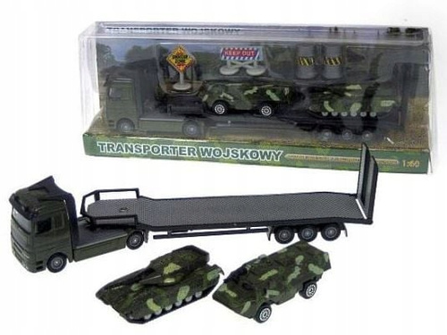 Samochód Pojazd Autko Dla Dzieci Transporter Wojskowy + 2 Pojazdy