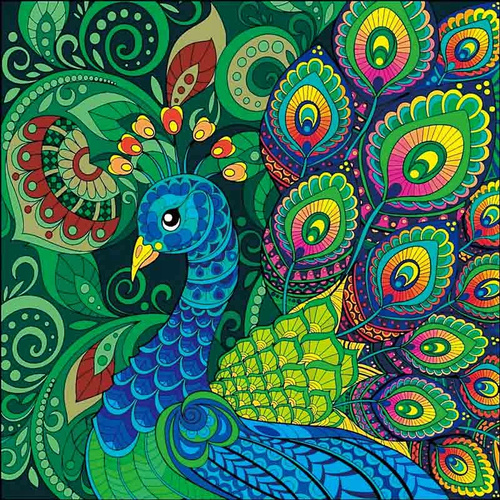 Mozaika Diamentowa 7d Haft Diamentowy Paw Art 30x30