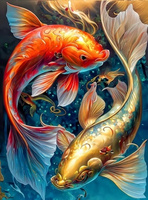 Diamentowa Mozaika Ryby Yin Yang Karpie 30x40 Cm Kreatywne Diamenty