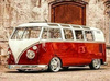 Diamentowa Mozaika Czerwony Autobus Ogórek Vw 30x40 Cm