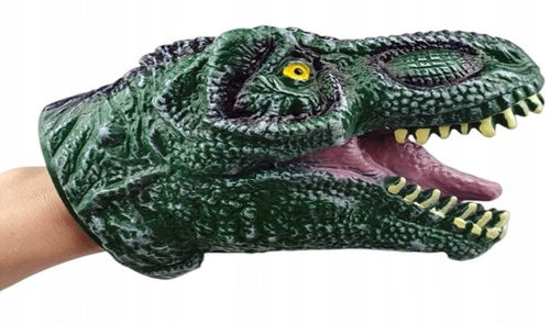 Gumowa Pacynka Dinozaur Na Rękę Pacynki Dinozaur Rękawica Raptor Zielony