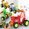 Czerwony Traktor Sterowany Pilotem Z Uśmiechem Oraz Czapką Farmera