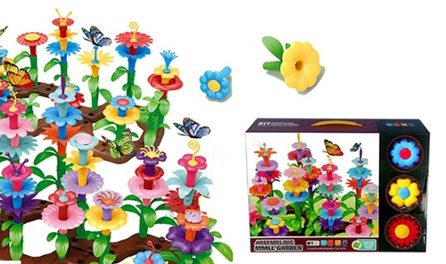 KLOCKI OGRÓD - 133 ELEMENTY, pak 24 
zestaw 133 elementów, kompatybilny z innymi klockami z serii, 
wymiary pudełka: 40 x 8 x 28 cm
