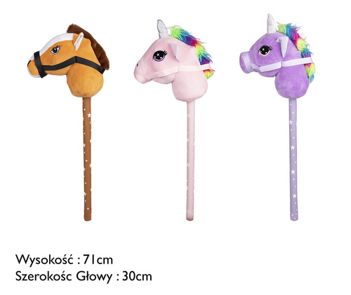 GŁOWA KONIA NA KIJU HOBBY HORSE*3 MIX    PAK 50
NYLON + MATERIAŁ PVC