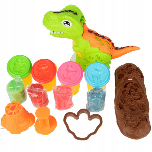 Dinozaur Zestaw Masa Plastyczna Wyciskarka + Wulkan Diy