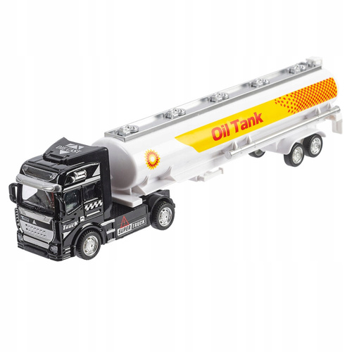 Auto Cysterna Biała Długa 37cm Model Metalowa Kabina Auto-Truck