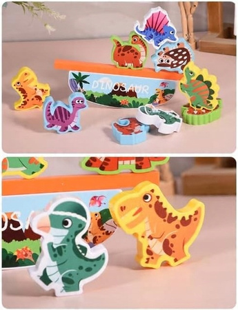 Gra Zręcznościowa Rodzinna Układanka Dinozaury Spadajace Z Równoważni